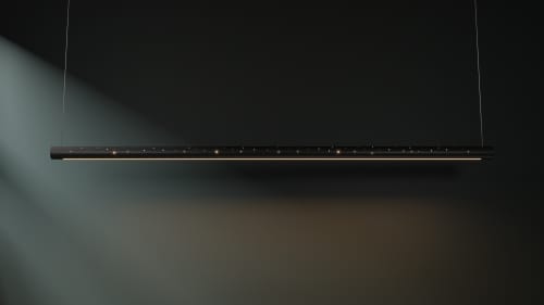 COMET STARDUST - Linear Pendant | Pendants by ILANEL Design Studio P/L. Item composed of wood and aluminum in minimalism or contemporary style
