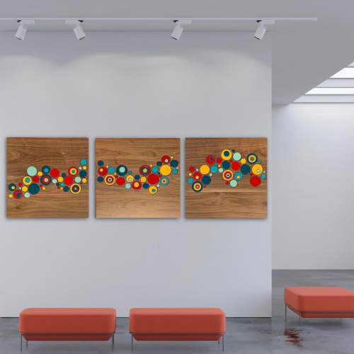 Wood with Tile Mosaic | Wall Hangings by Mercedes Austin Art
