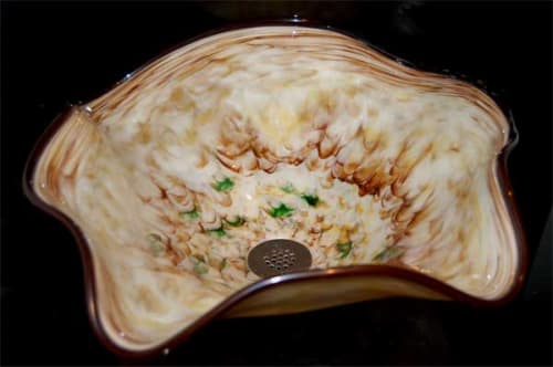 "Wood" ~ Glass Sink | Water Fixtures by White Elk's Visions in Glass - Glass Artisan, Marty White Elk Holmes & COO, Jo Pierce