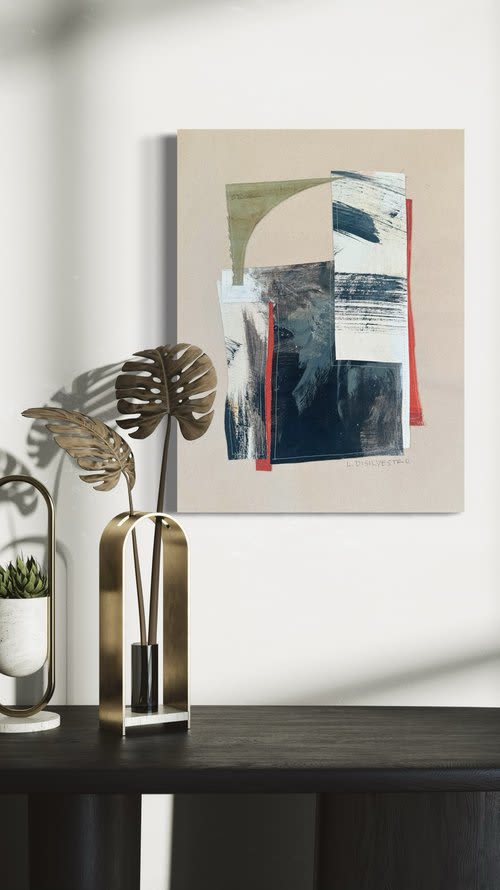 Meditation 5 | Collage in Paintings by Lizzie DiSilvestro. Item composed of canvas in contemporary or modern style