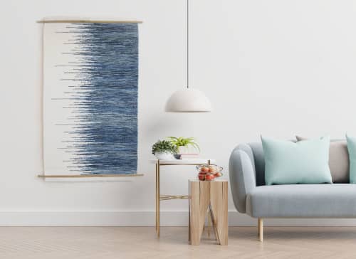 Cielo M - Minimalist Blue Wall Decoration | Macrame Wall Hanging in Wall Hangings by Lale Studio & Shop. Item composed of synthetic in minimalism or contemporary style