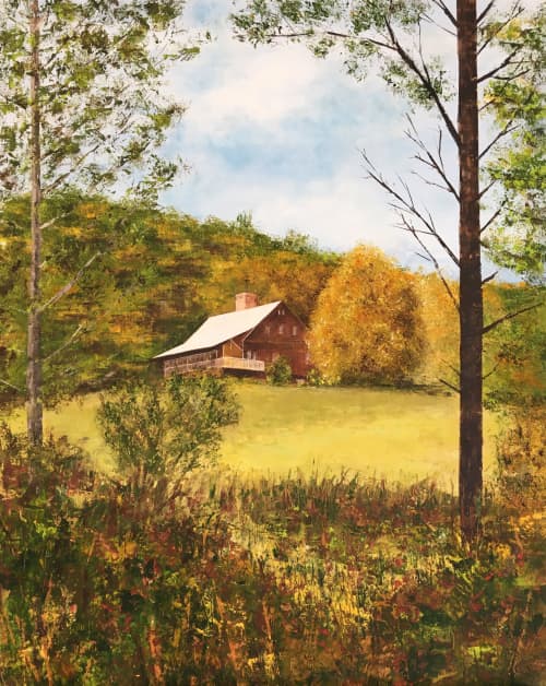Vermont home painting | Oil And Acrylic Painting in Paintings by Stephanie Thwaites Art. Item made of wood & synthetic