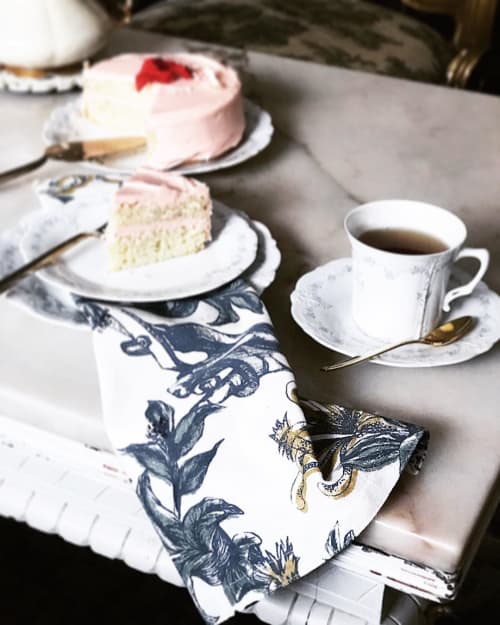 Snip Floral Napkin in White - Limited Edition | Linens & Bedding by Mezari Atelier & Boutique. Item composed of cotton