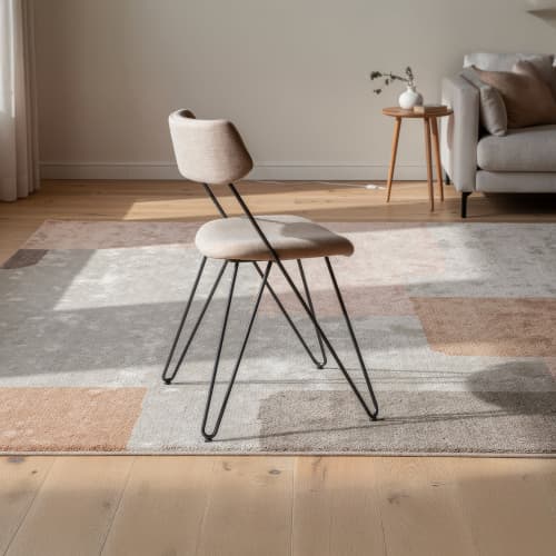 Ibsen Miss Grey Fabric Chair with Elegant Steel Frame | Dining Chair in Chairs by GREYGE. Item made of walnut with cotton