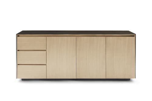 Barcelona Buffet Oak | Credenza in Storage by Greg Sheres. Item composed of oak wood & bronze
