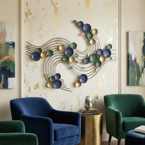 Abstract Metal Wall Art – Multicolor Sculpture – Large Moder | Sculptures by Sarmal Design. Item composed of metal in minimalism or mid century modern style