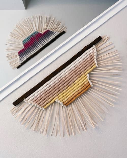 Abstract Sun Macramé Wall Art | Macrame Wall Hanging in Wall Hangings by Calla Michaelides Lokku. Item composed of cotton
