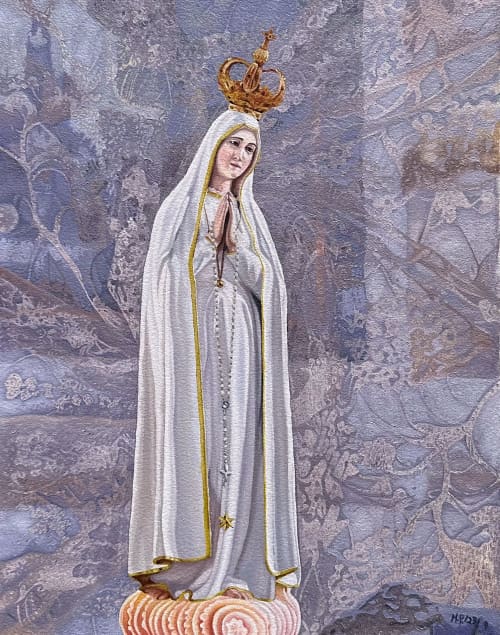 Fatima - oil painting | Oil And Acrylic Painting in Paintings by Melissa Patel. Item composed of paper in traditional style