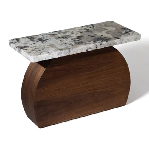 Luna Tabouret | Stool in Chairs by studio apotroes. Item composed of oak wood and granite in minimalism or mid century modern style