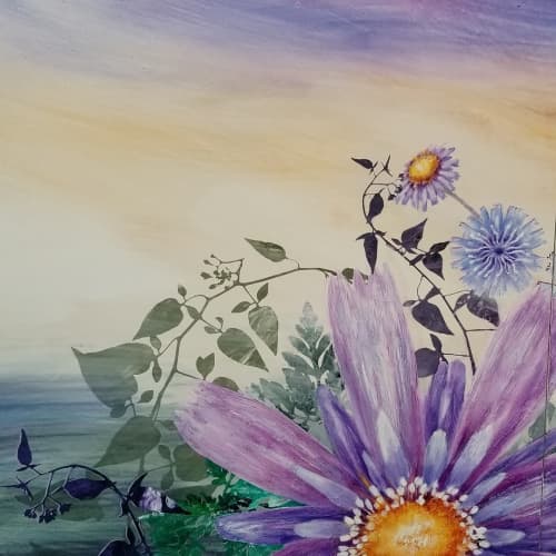 Flower Painting | Oil And Acrylic Painting in Paintings by Cara Enteles Studio | Cara Enteles Studio in New York. Item composed of canvas