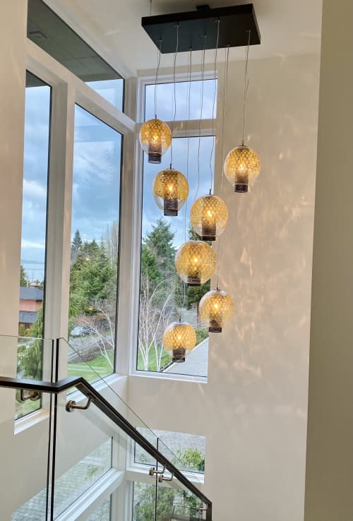 Galaxia | Pendants by Illuminata Art Glass Design by Julie Conway. Item composed of metal and glass
