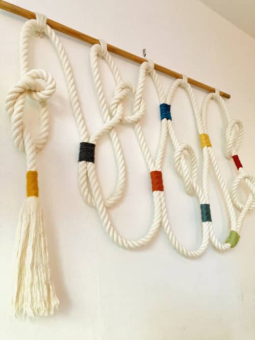 Natural Knotted Rope Wall Hanging | Tapestry in Wall Hangings by Trudy Perry. Item composed of fiber