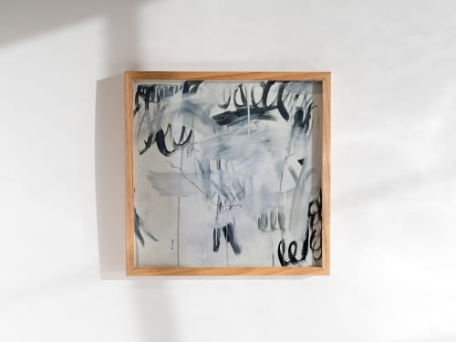 Sort og hvid | Mixed Media by Molly Mortensen. Item composed of canvas in minimalism or mid century modern style
