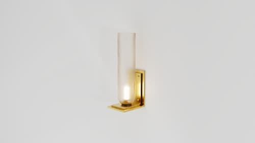Dais | Sconces by ILANEL P/L. Item made of brass with glass works with mid century modern & art deco style