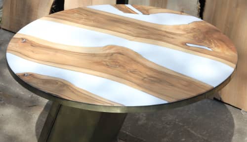 Callisto Eclipse | Coffee Table in Tables by Fine Line Woodworks. Item composed of wood & brass