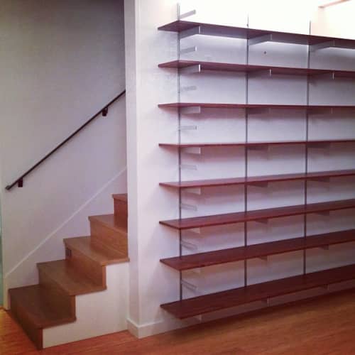 Walnut Shelves | Shelving in Storage by Yoshihara Furniture Co.. Item composed of walnut and metal