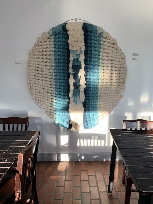 Glacial Blues | Macrame Wall Hanging in Wall Hangings by Demi Kahn Art | Throughgood Coffee in Houston. Item made of cotton with fiber