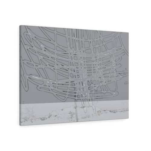 Grey Thunder Above The City 4311 | Prints in Paintings by Petra Trimmel. Item composed of canvas and metal