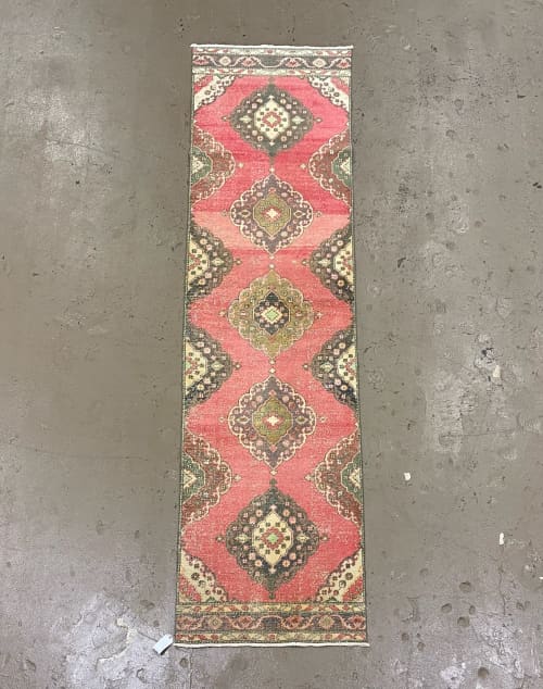 Vintage Turkish Rug Runnner | 3.2 x 12.3 | Small Rug in Rugs by Wool and Rug. Item composed of cotton compatible with boho and country & farmhouse style