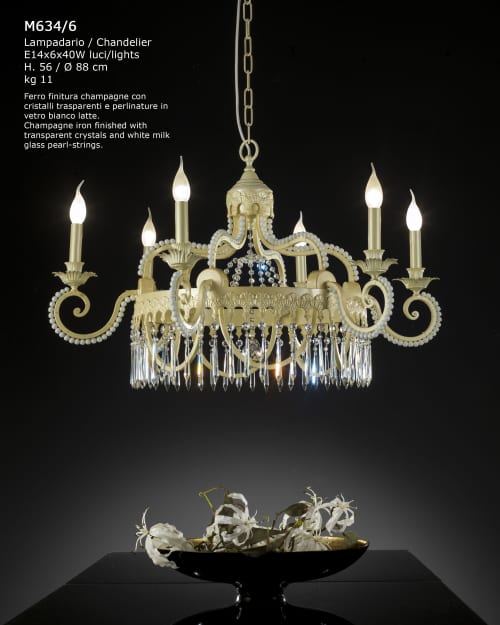 m634-6 | Chandeliers by Gallo. Item composed of metal and glass