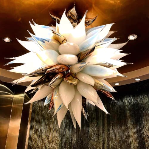 Lotus Chandelier | Chandeliers by Hyland Glass | Louisville in Louisville. Item made of glass