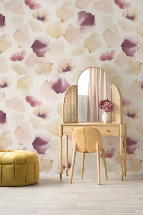 Petals Pressed Wallpaper - Blush | Wall Treatments by Emma Hayes. Item made of fabric with paper