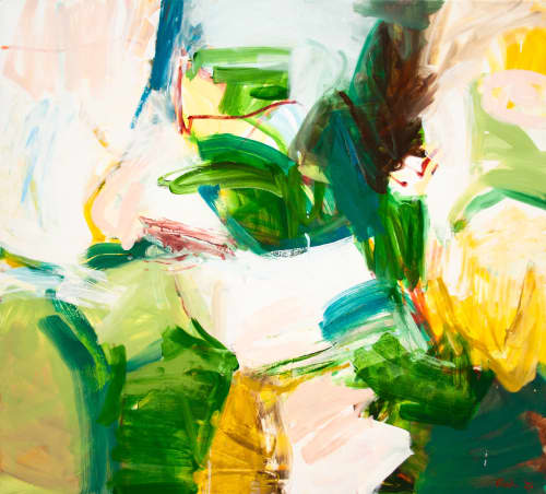 Wild Backyard | Oil And Acrylic Painting in Paintings by Michael Rich. Item made of canvas works with mid century modern & contemporary style