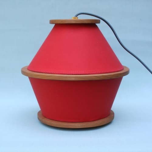 Fiery Disks Lamp | Table Lamp in Lamps by Made Cozy. Item composed of wood