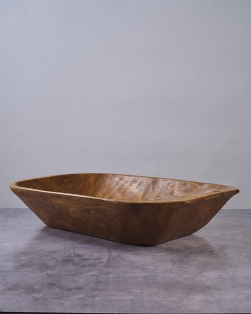 Rectangular Extra Large Wooden Bowl, Tray | Serving Tray in Serveware by TerraKlay. Item composed of wood compatible with contemporary and country & farmhouse style