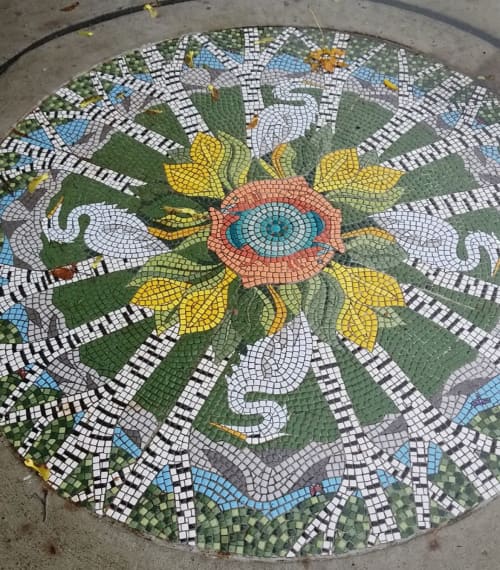 Sidewalk Art Mosaic | Public Mosaics by JK Mosaic, LLC. Item made of glass