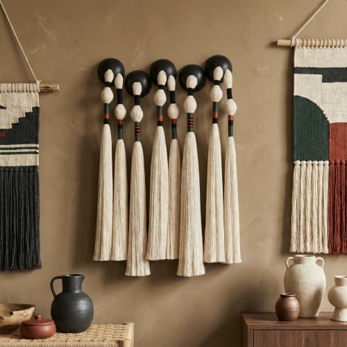 Mexican wall hanging, Boho woven wall hanging | Wall Sculpture in Wall Hangings by Sarmal Design. Item made of cotton with metal works with boho & contemporary style