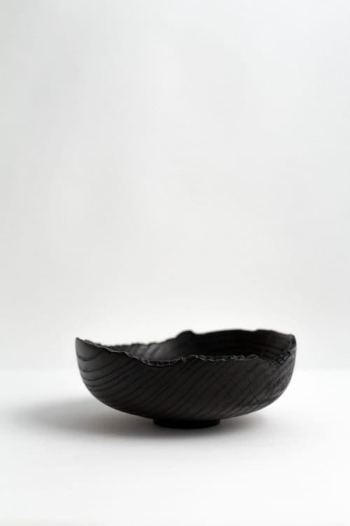 Wabi-sabi bowl in ash | Dinnerware by Whirl & Whittle | Pooja Pawaskar. Item composed of wood