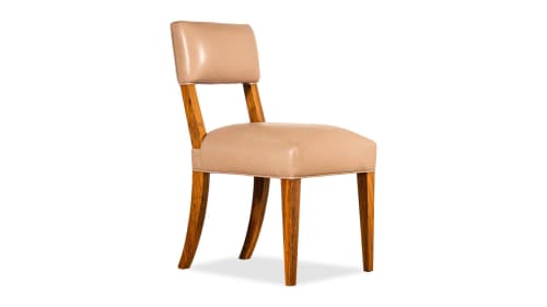 Neto Dining Chair by Costantini in Wood Frame & Leather | Chairs by Costantini Design. Item made of wood with fabric