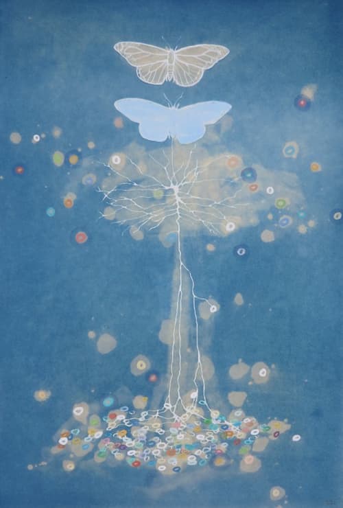 Emerge | Oil And Acrylic Painting in Paintings by Terri Dilling. Item composed of paper & synthetic