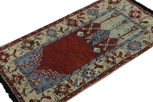 Rug & Kilim’s Tribal Runner Rug in Red with Mihrab | Area Rug in Rugs by Rug and Kilim