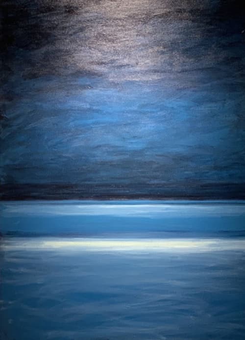 February 11:56 (Oceana Series) | Oil And Acrylic Painting in Paintings by ELYSE DEFOOR | EBD4 in Chamblee. Item made of canvas & synthetic