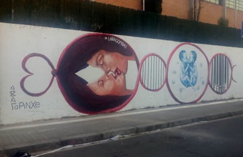 MARINA IVANOVNA's POEM | Street Murals by LaRa Gombau | Espai Jove Boca Nord in Barcelona. Item made of synthetic