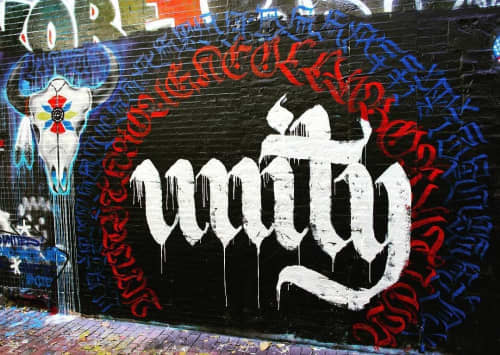 Unity | Street Murals by ESOTERiC Calligraffiti. Item composed of synthetic
