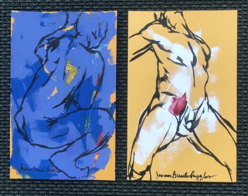 Protected / Exposed | Drawings by Joanne Beaule Ruggles. Item composed of paper in mid century modern or contemporary style