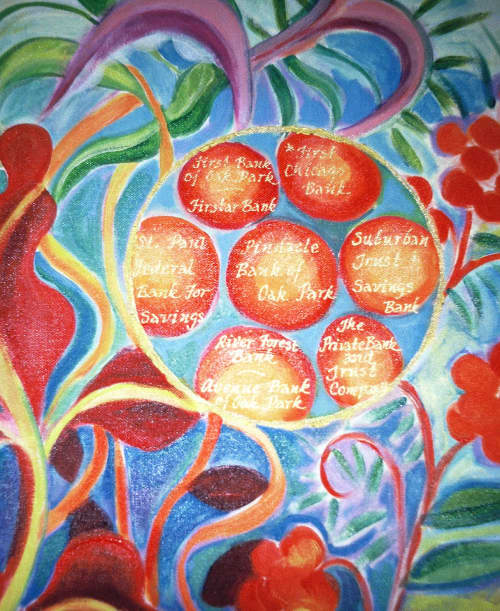 Flourishing Community | Oil And Acrylic Painting in Paintings by Judith Joseph | 120 S Marion St in Oak Park. Item made of canvas