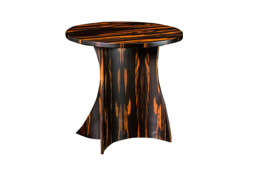 Bent Wood Macassar Ebony Round Table by Costantini, Andino | Side Table in Tables by Costantini Design. Item composed of oak wood