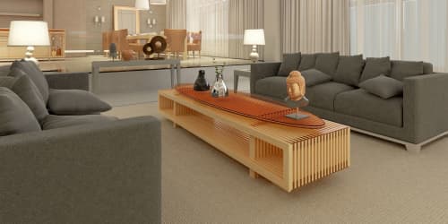 Coffee table from Vibes collection | Tables by Rougepourpre. Item made of maple wood with copper