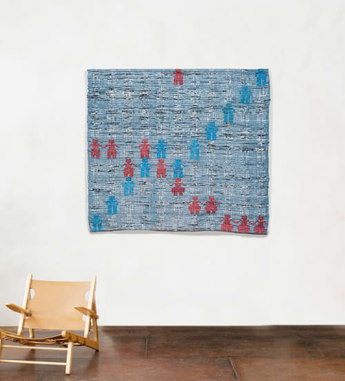 Meeting | Mixed Media by Doerte Weber. Item composed of cotton and fiber in contemporary or eclectic & maximalism style
