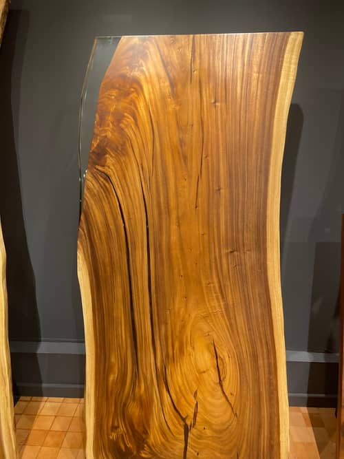 Coty Monkey Pod Solid Wood 6-8-Seater Dining Table | Tables by Holzsch. Item made of maple wood & steel compatible with minimalism and modern style