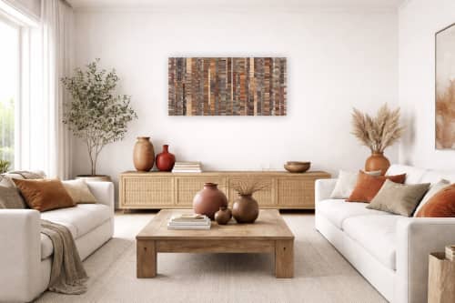 WAVELENGTH – Large Abstract Reclaimed Wood Wall Art (60"x30" | Wall Sculpture in Wall Hangings by Craig Forget. Item made of wood works with boho & contemporary style