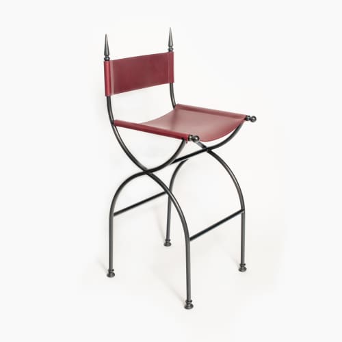Belial Bar Stools | Chairs by Studio S II. Item composed of steel and leather in contemporary style