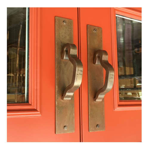 Railroad Anchor Door Pull on Steel Escutcheon | Hardware by RailroadWare Lighting Hardware & Gifts. Item composed of steel in industrial style