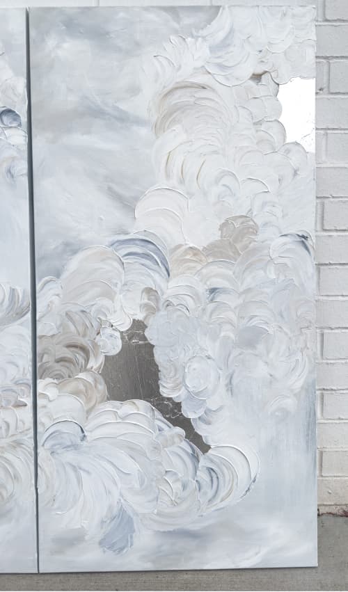 Angel Numbers | Mixed Media in Paintings by Lizzie DiSilvestro. Item composed of canvas in boho or eclectic & maximalism style