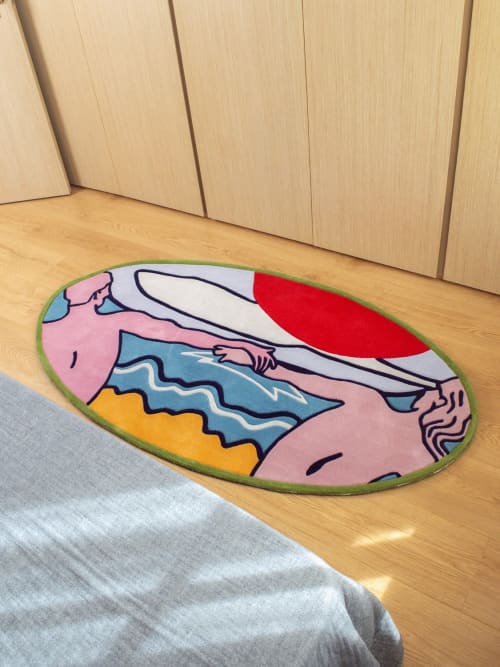 In Previous Epics | Small Rug in Rugs by Tuft Love Studio. Item composed of cotton & fiber