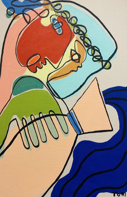 The Dawn Of Aquarius | Oil And Acrylic Painting in Paintings by Tori Swanson. Item composed of canvas and synthetic